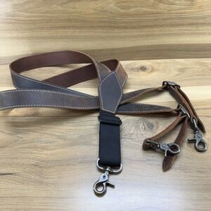 Nocona Brown and Black Leather Suspenders